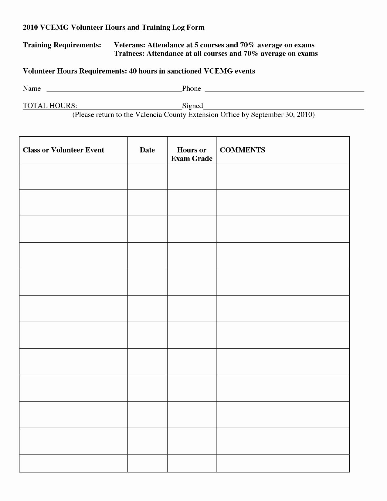 Volunteer Hour Log Template Awesome 7 Best Of Printable Hours Log Volunteer Hours Log