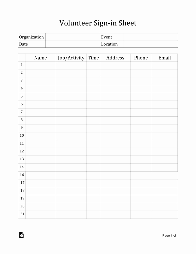 Volunteer Hour Log Template Best Of Volunteer Sign In Sheet Template