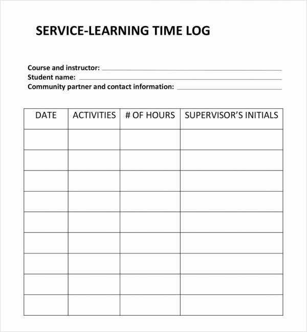 Volunteer Hour Log Template Unique 24 Of Hourly Time Log Spreadsheet Template