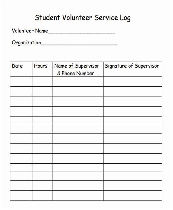 Volunteer Hours Log Template Beautiful 52 Printable Log Sheet Templates