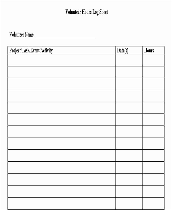 Volunteer Hours Log Template Beautiful 52 Printable Log Sheet Templates