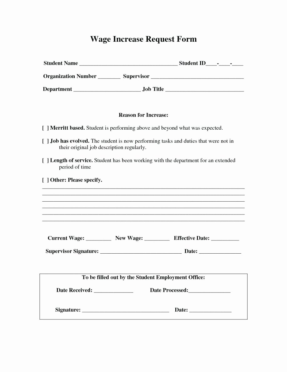 Wage Increase form New No Salary Increase Letter Template From Employer to