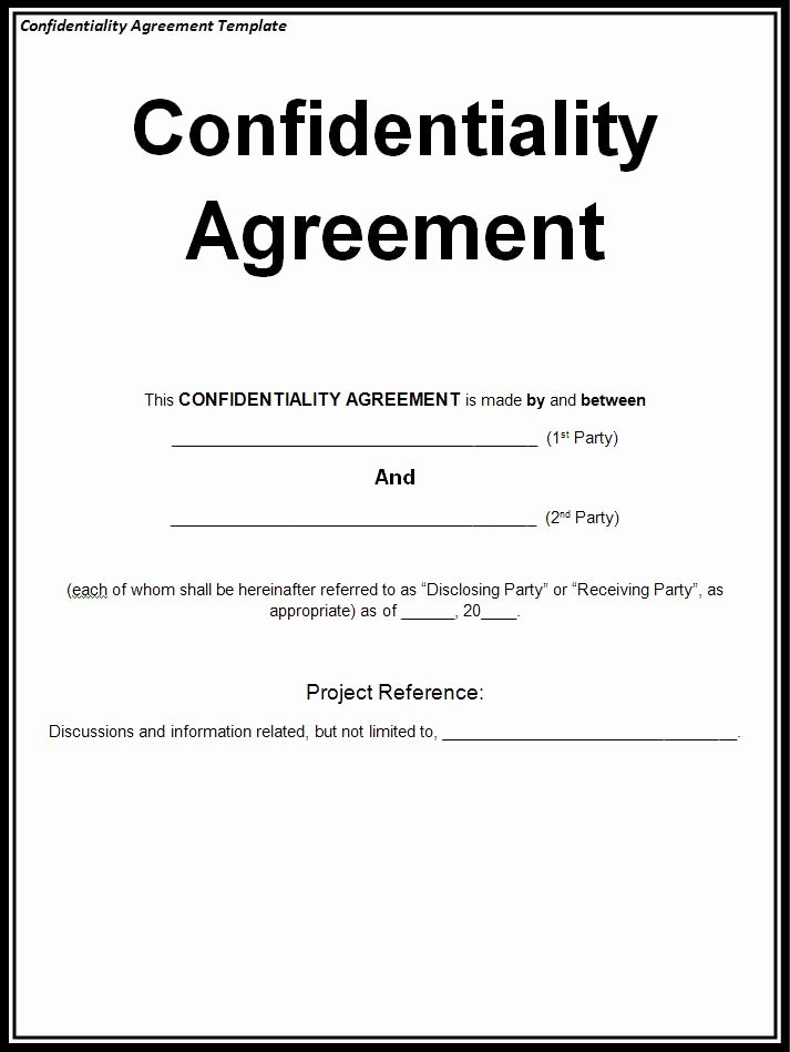Waiver Template Word Awesome 10 Confidentiality Agreement Templates
