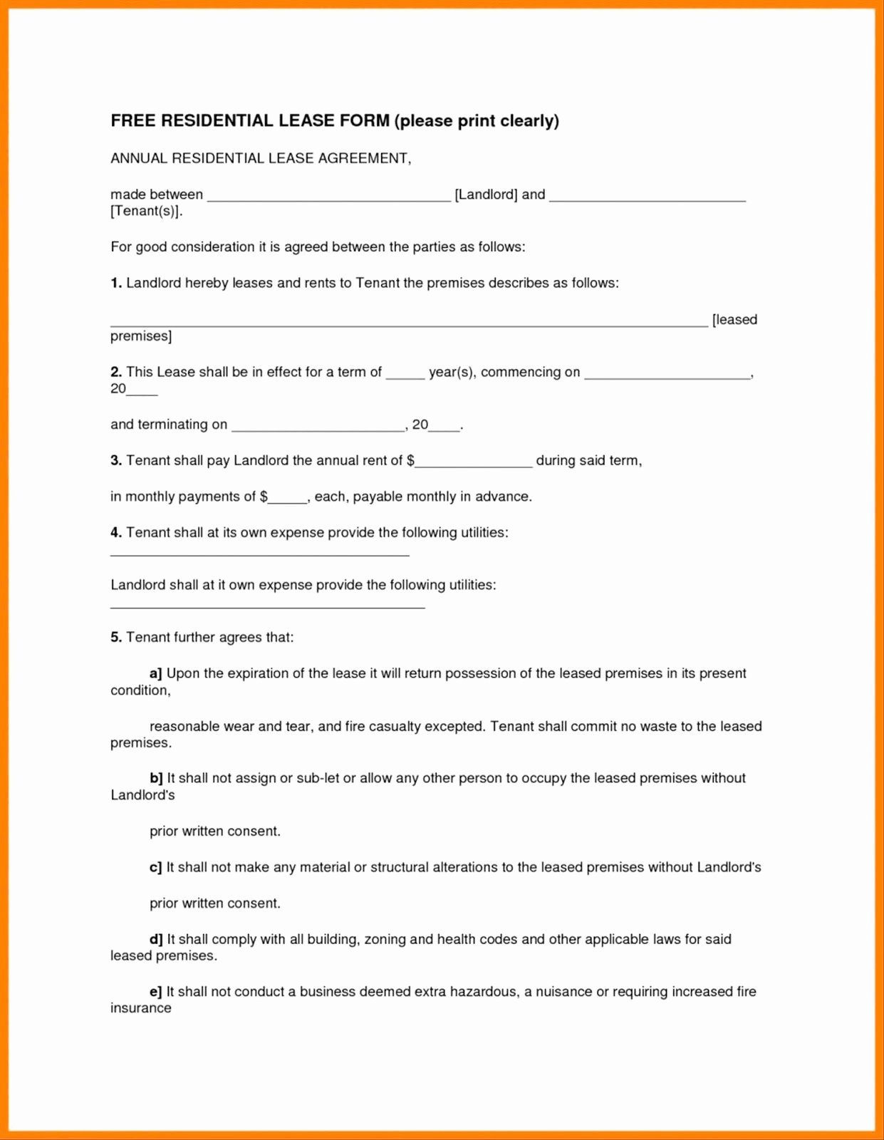 Waiver Template Word Awesome Tenancy Agreement Templates In Word format Excel Template