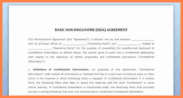 Waiver Template Word Elegant 7 Simple Confidentiality Agreement Template