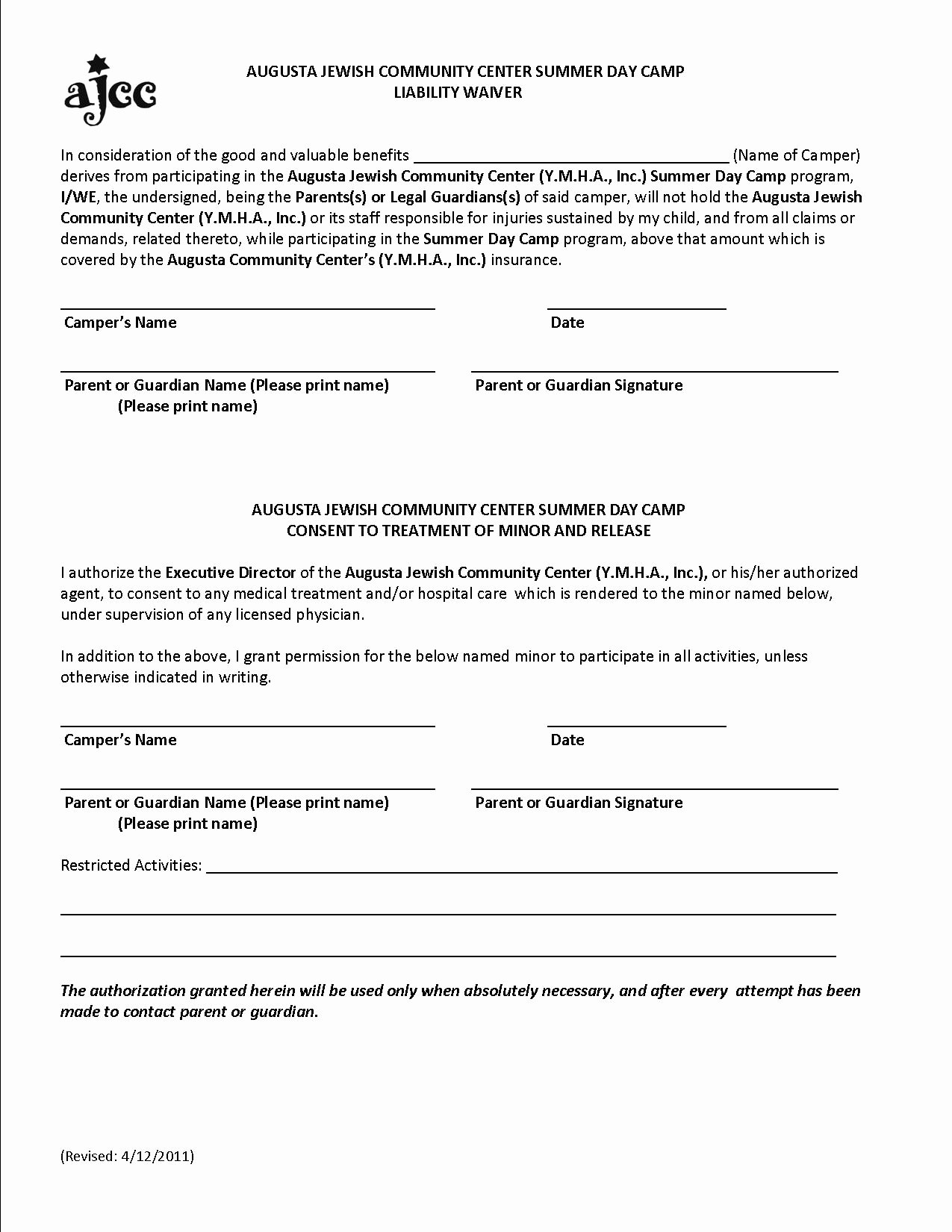 Waiver Template Word Lovely Free Printable Liability form form Generic