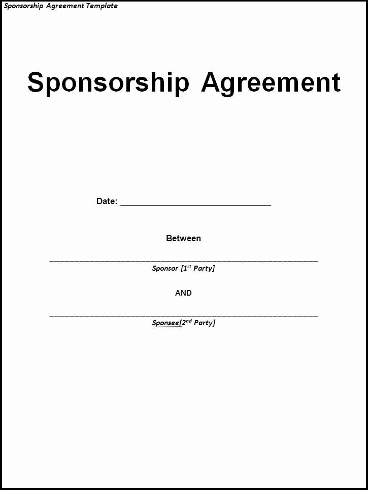 Waiver Template Word Luxury 10 Sponsorship Agreement Templates