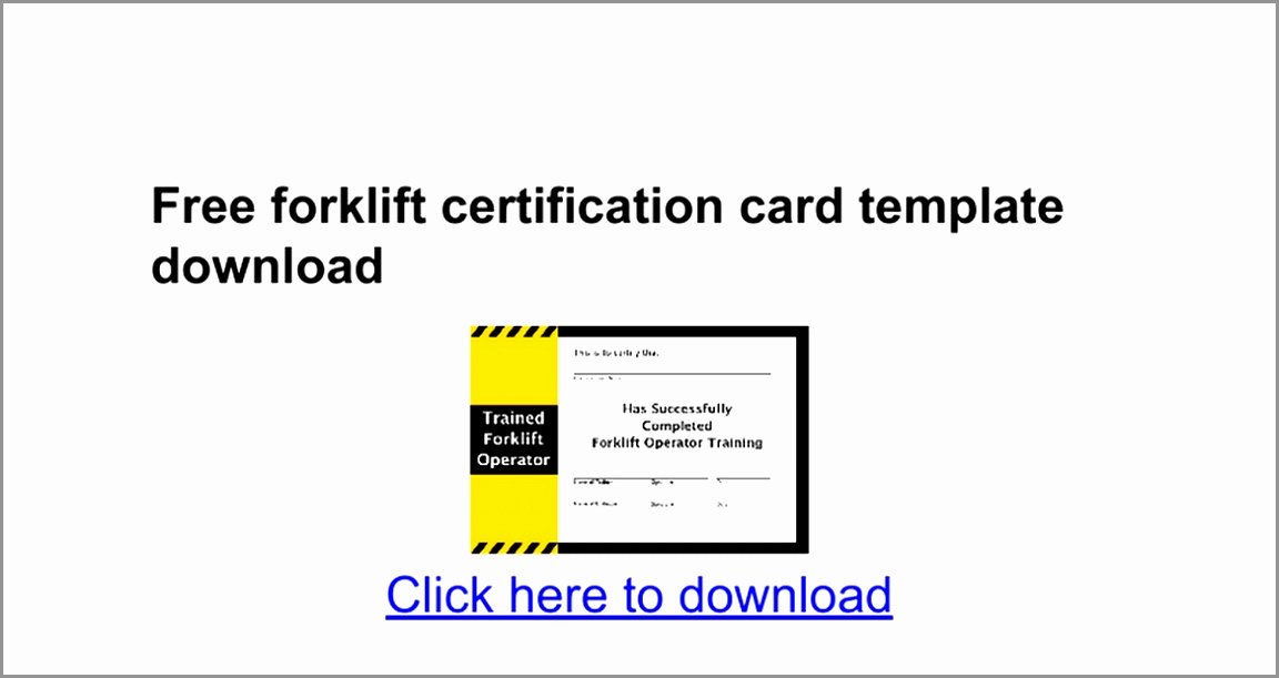 Wallet Card Template Excel Elegant 7 forklift Certification Card Template Taiyy