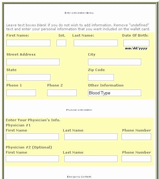 Wallet Card Template Word Best Of Medication Wallet Card Wallet Design