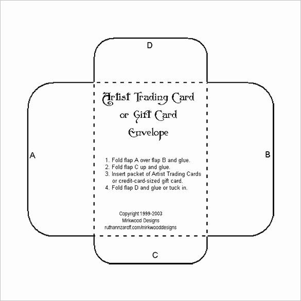 Wallet Card Template Word Fresh Printable Gift Card Envelope Template