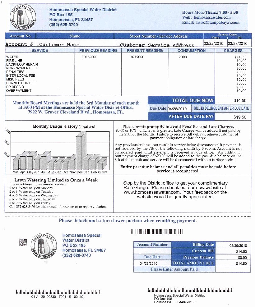 Water Bill Template Awesome Water Bill Template Bing Images