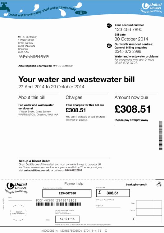 Water Bill Template Elegant Water Bill Template Rusinfobiz