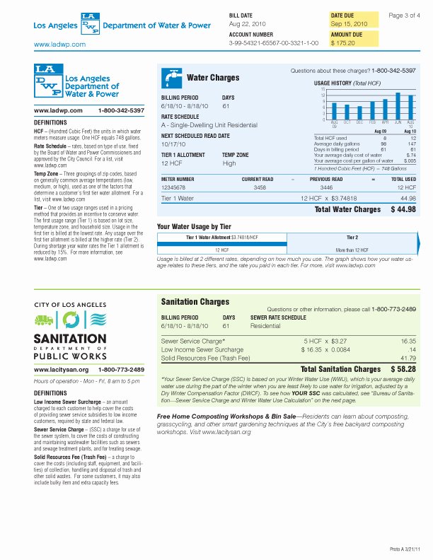 Water Bill Template Fresh Water Bill Template Bing Images