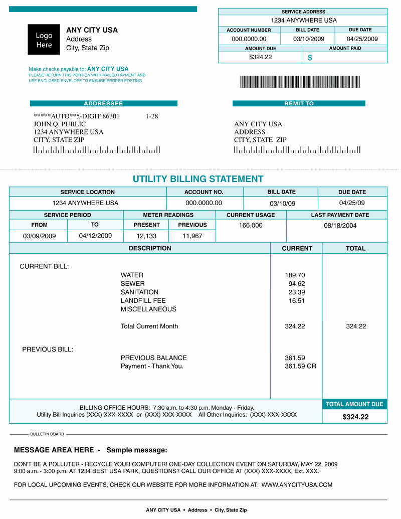 Water Bill Template Inspirational Reading A Utility Bill