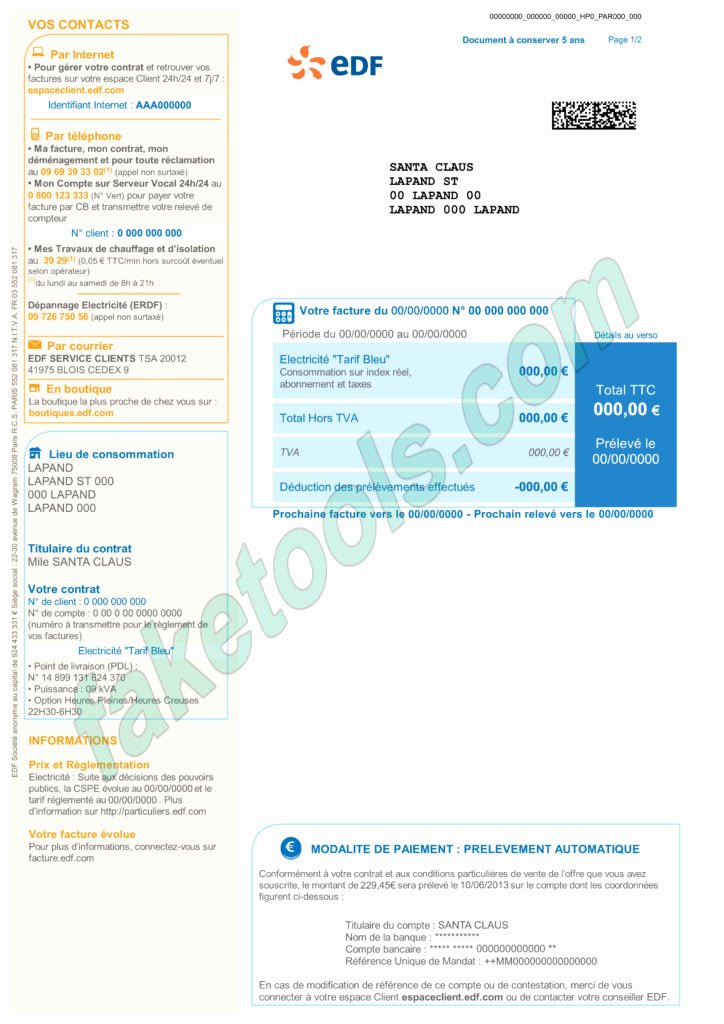 Water Bill Template Unique France Utility Bill Psd Template Fake Id Template