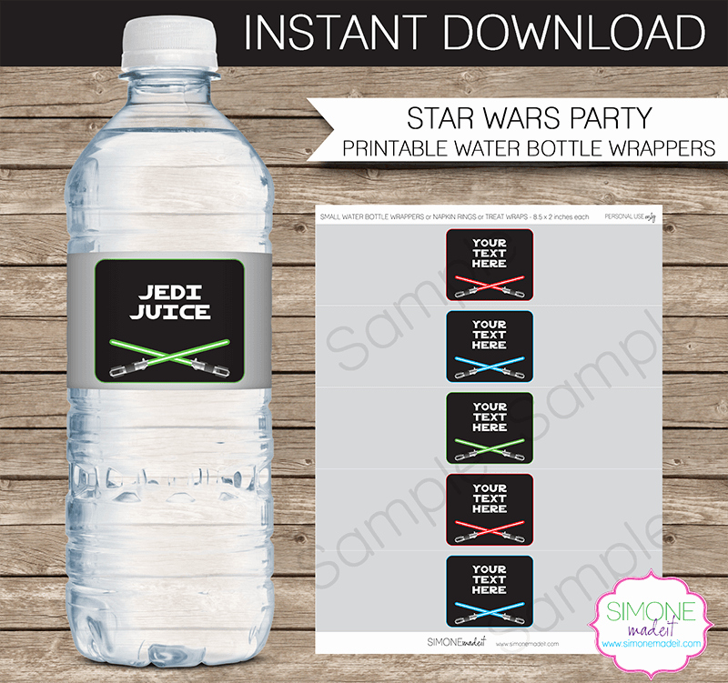 Water Bottle Templates Free Luxury Star Wars Party Water Bottle Labels