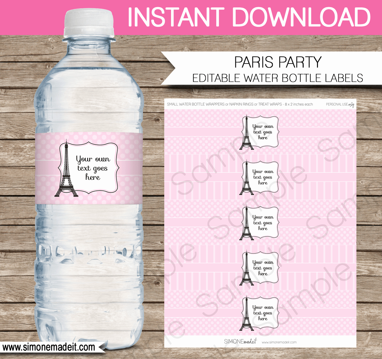 Water Bottle Templates Free Unique Paris Party Water Bottle Labels