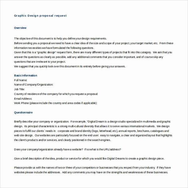 Web Design Proposal Sample Doc Fresh Sample Graphic Design Proposal Template 9 Free