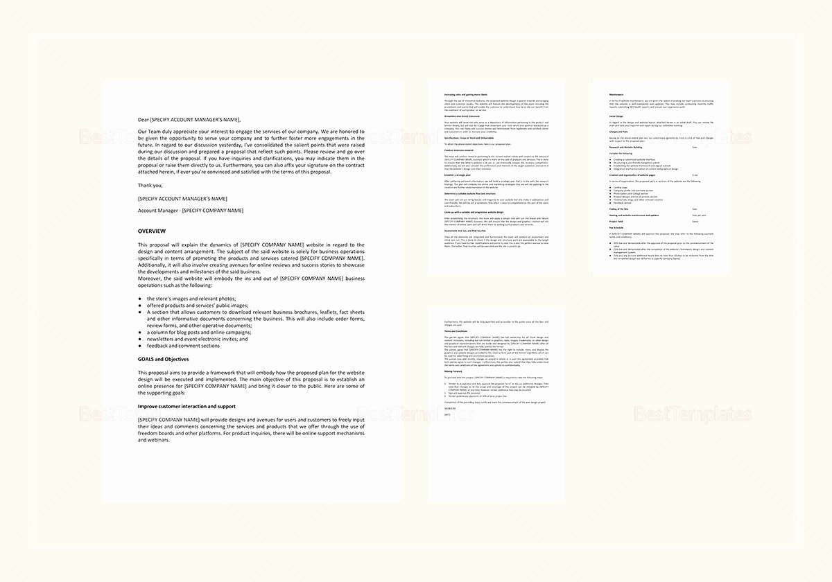 Web Design Proposal Sample Doc New Website Design Proposal Template In Word Google Docs