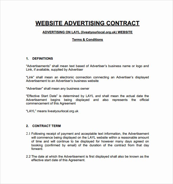 Website Content Outline Template New 7 Advertising Contract Templates to Download