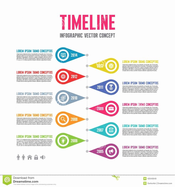 Website Development Timeline Template Elegant Infographic Vector Concept In Flat Design Style Timeline