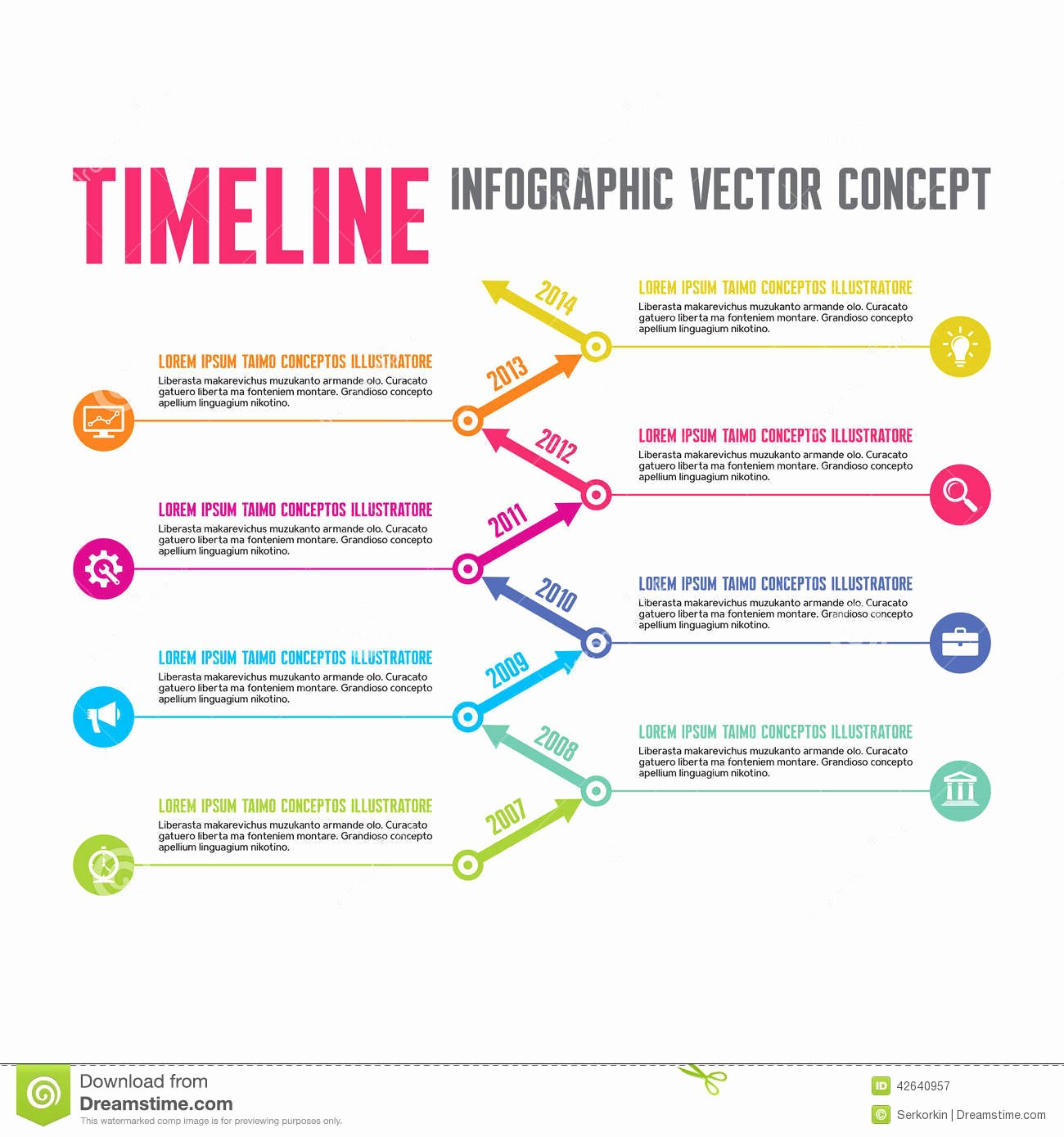 Website Development Timeline Template Unique Infographic Vector Concept In Flat Design Style Timeline