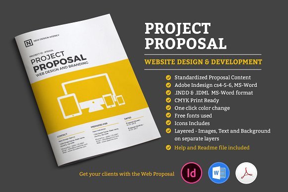 Website Proposal Template Word Inspirational Project Proposal Stationery Templates On Creative Market