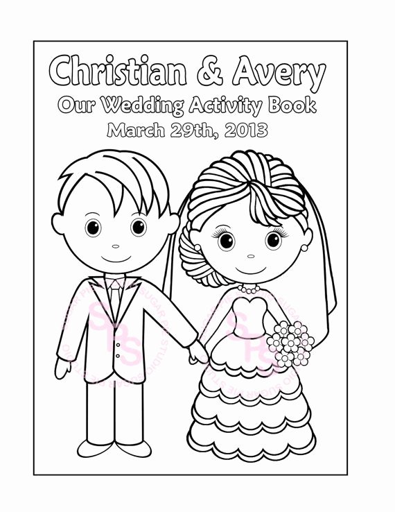 Wedding Coloring Book Templates Luxury Printable Personalized Wedding Coloring Activity Book