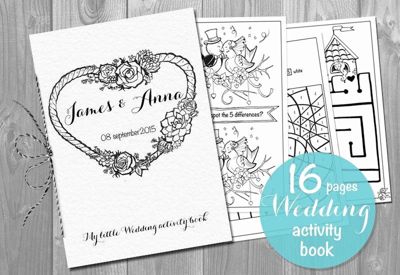 Wedding Coloring Book Templates New Kids Wedding Activity Book Printable Personalized