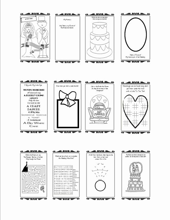 Wedding Coloring Book Templates Unique Wedding Activity Book Printable Customizable