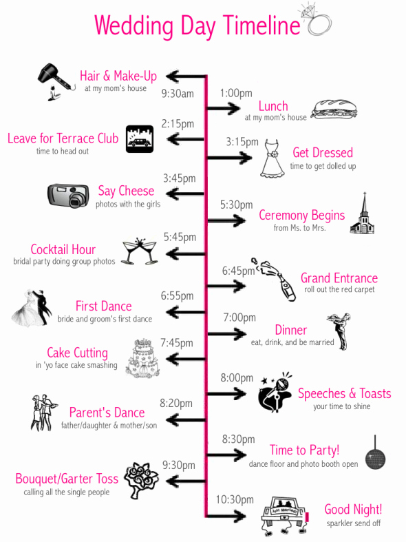 Wedding Day Timeline Template Free Awesome Wedding Day Timeline Template