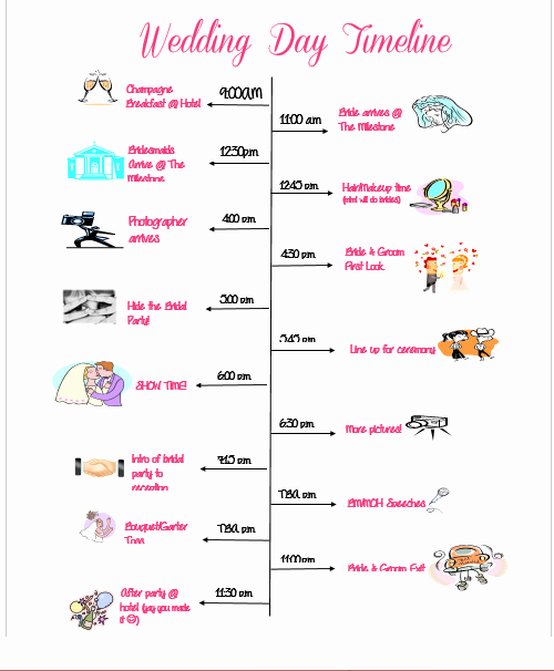 Wedding Day Timeline Template Free Beautiful Wedding Day Timeline Template