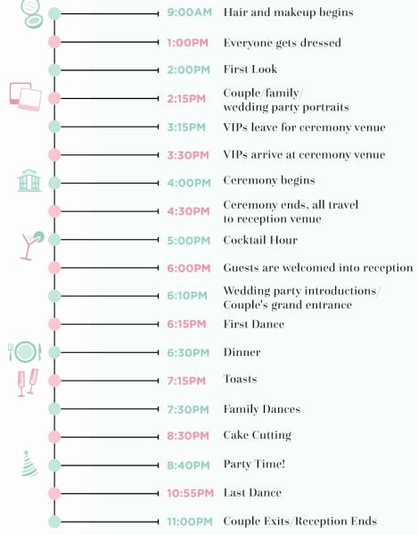 Wedding Day Timeline Template Free Elegant 9 Wedding Day Timeline Rules Every Couple Should Follow