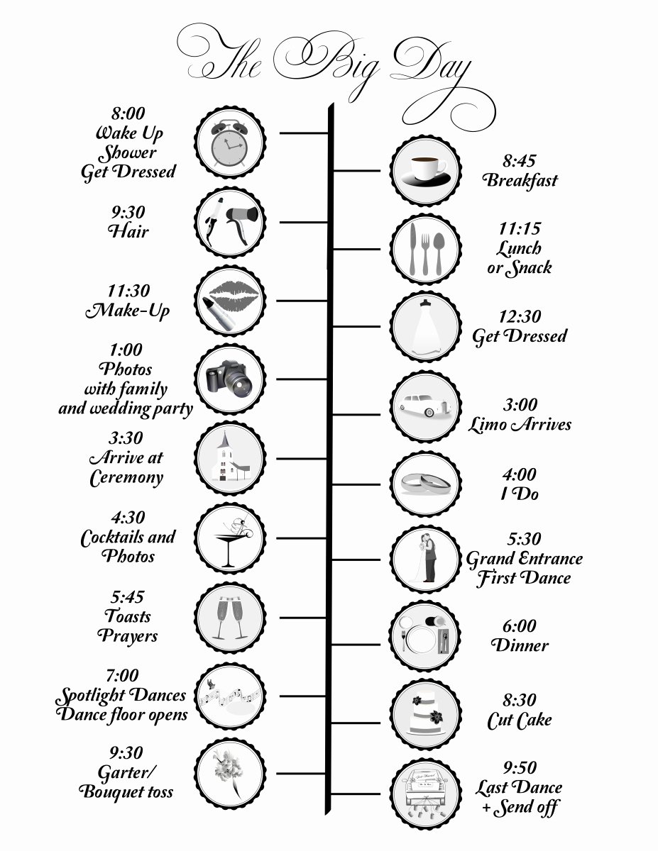 Wedding Day Timeline Template Free Inspirational Wedding Day Timeline