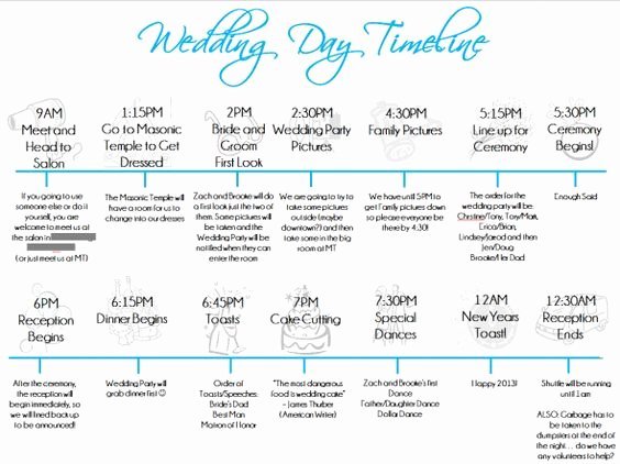 Wedding Day Timeline Template Free Lovely Wedding Day Timeline Template