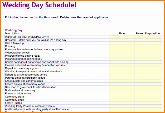 Wedding Day Timeline Template Free New Wedding Day Timeline Template