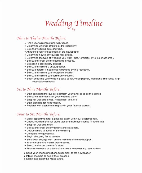 Wedding Day Timeline Template Free Unique 8 Wedding Timeline Samples