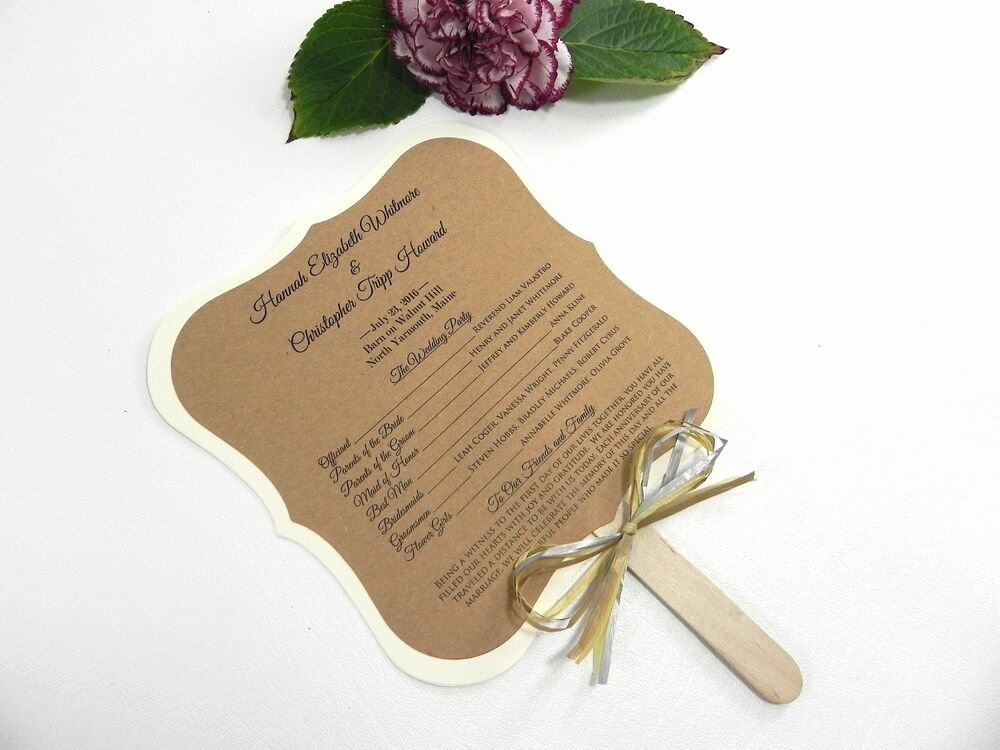 Wedding Fan Program Kit New Diy Kit Custom Rustic Wedding Program Fans Personalized