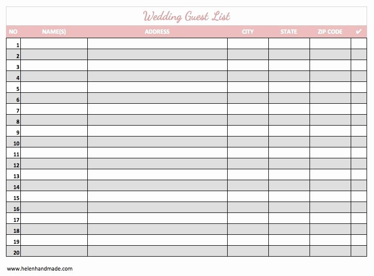 Wedding Guest List Pdf Beautiful Guest List Template