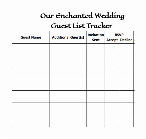 Wedding Guest List Pdf Best Of 17 Wedding Guest List Templates Pdf Word Excel