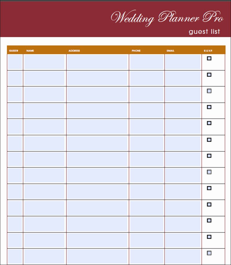 Wedding Guest List Pdf Elegant 7 Wedding Guest List Template Free Word Excel Pdf formats