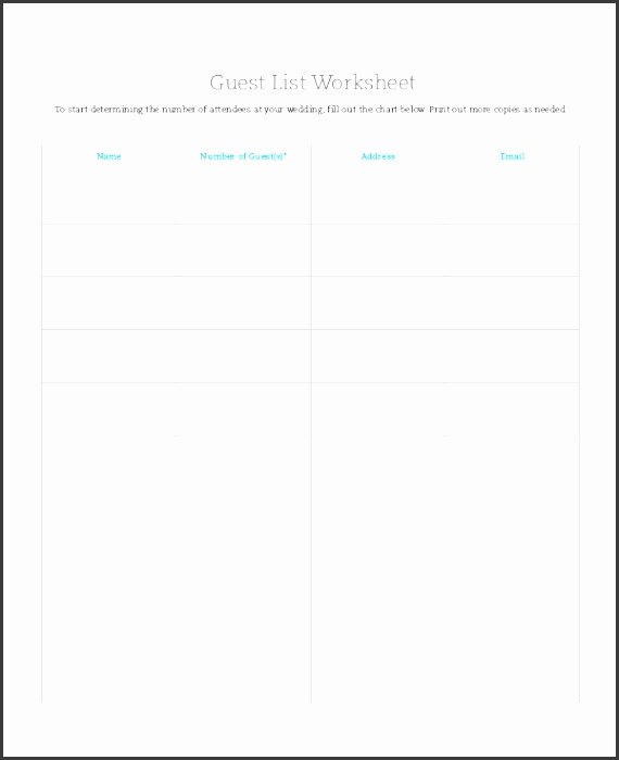 Wedding Guest List Pdf Fresh 11 Printable Wedding Guest List Template