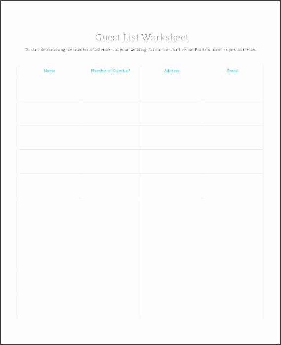 Wedding Guest List Pdf Fresh 11 Printable Wedding Guest List Template