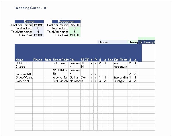 Wedding Guest List Pdf Fresh 17 Wedding Guest List Templates Pdf Word Excel