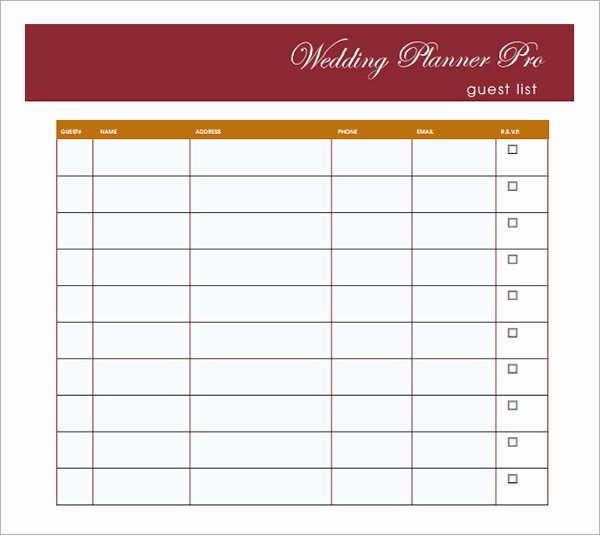 Wedding Guest List Pdf Fresh 17 Wedding Guest List Templates Pdf Word Excel