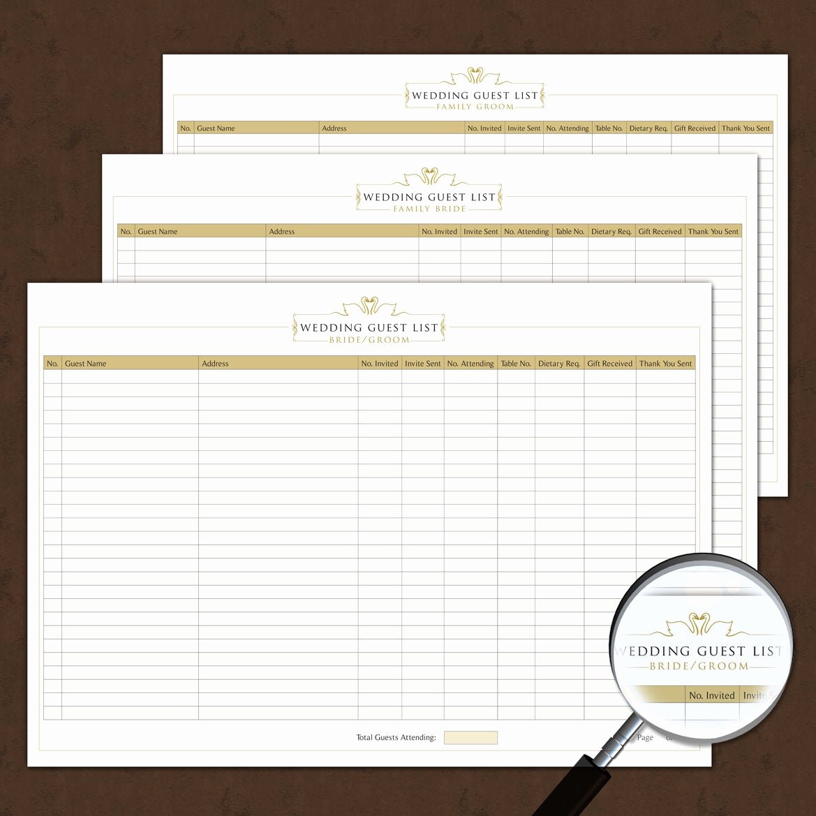 Wedding Guest List Pdf Luxury Wedding Guest List Template Interactive Printable &amp; by