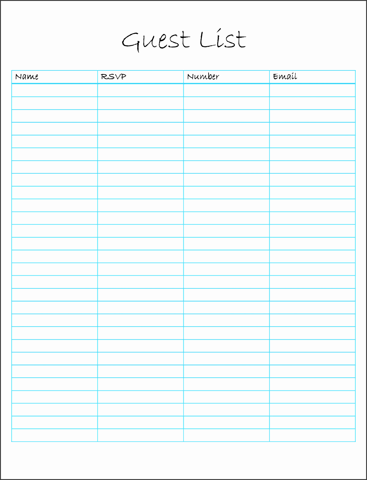 Wedding Guest List Templates Free Awesome 8 Wedding Guest List Templates Sampletemplatess