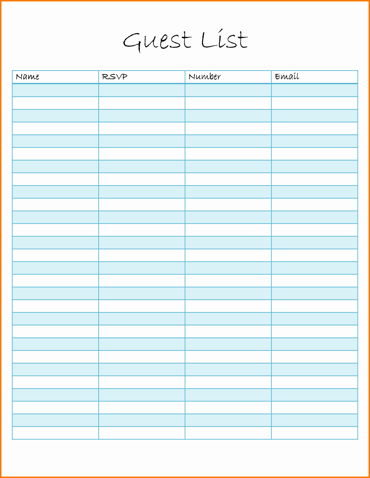 Wedding Guest List Templates Free Fresh 26 Of Rsvp Guest List Template