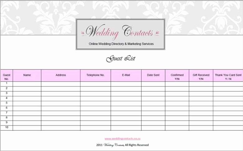 Wedding Guest List Templates Free Inspirational top 5 Resources to Get Free Wedding Guest List Templates