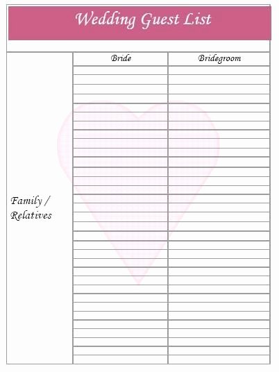 Wedding Guest List Templates Free Lovely 25 Best Ideas About Wedding Guest List On Pinterest